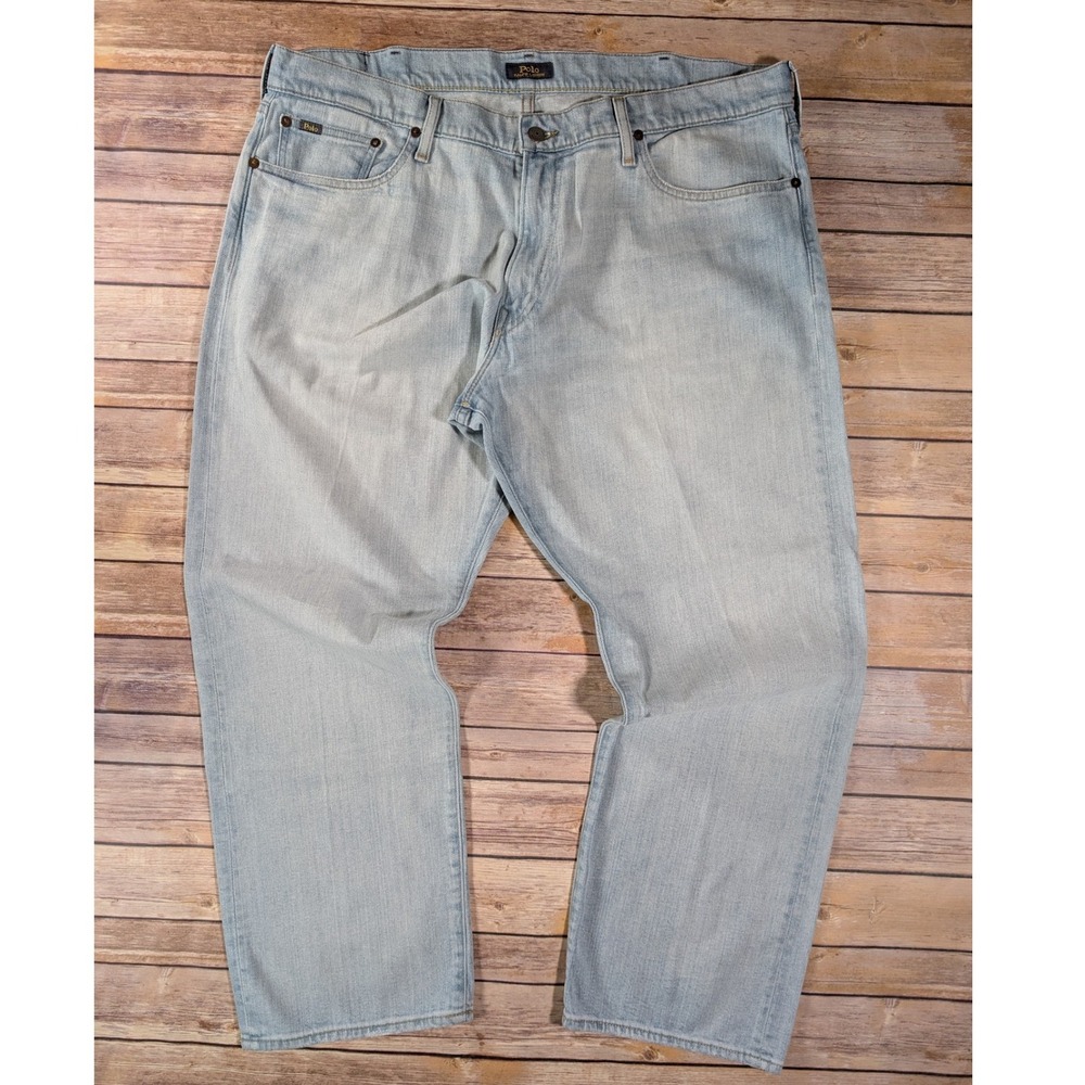 Polo Ralph Lauren Jeans Mens 38x30 Light Wash Blue Denim Straight Leg Pants